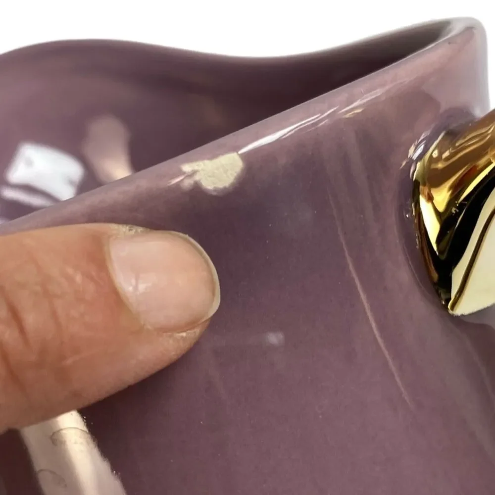 Ceramic Creamer Purple W/ Gold Handle & Trim‎  Decanter Maximalist Mugs